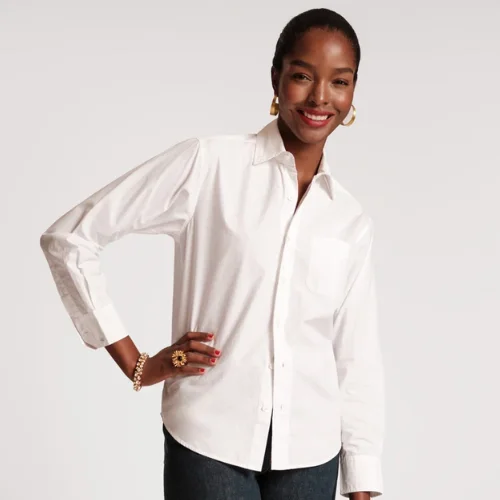Frances Valentine White Perfect Button Down