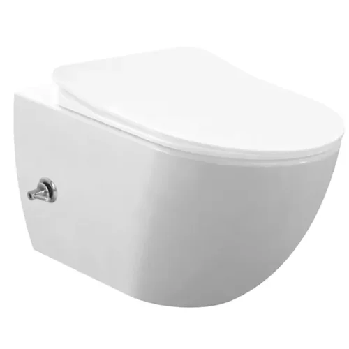 SaniGoods Bidet matte white toilet with hot and cold water spray rimless without seat