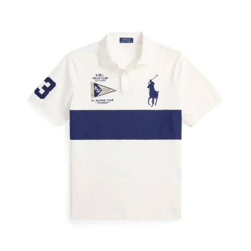 Custom Slim Fit Polo shirt with Big Pony white